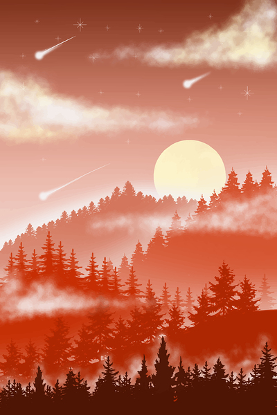  Abstract mountain design b Print