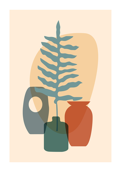 Boho poster with tropical leaf. c by Point Art