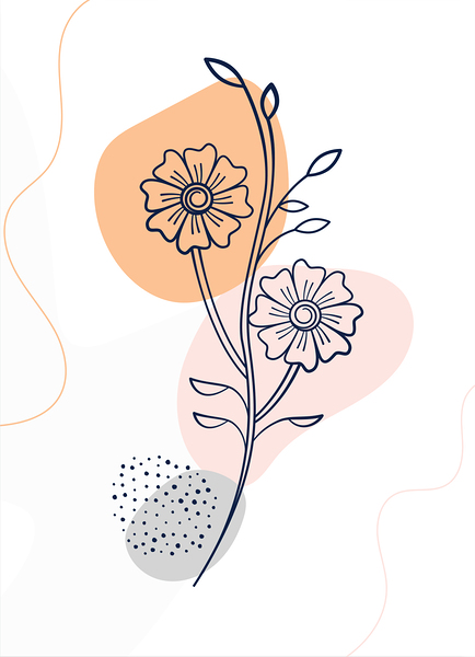 Botanic flower line art. a by Point Art