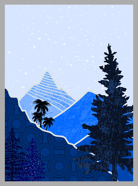 Abstract mountain painting a by Point Art
