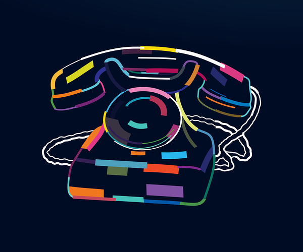 Abstract vintage telephone by Point Art