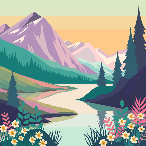 Colorful Nature Landscape by Point Art