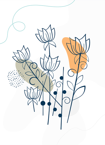 Flower and leaves poster. b by Point Art