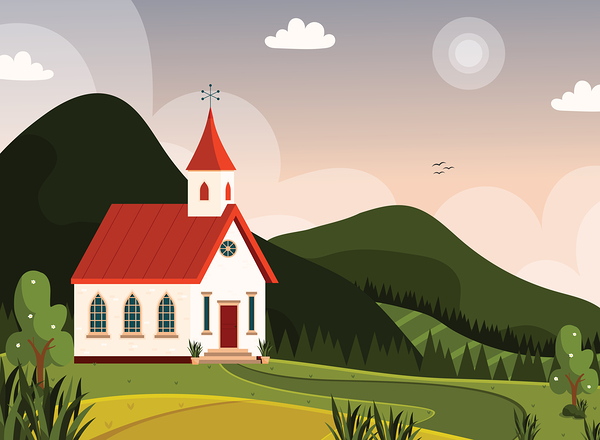 Church landscape by Point Art