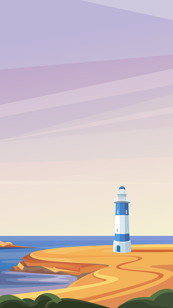  Seascapes with lighthouse b by Point Art