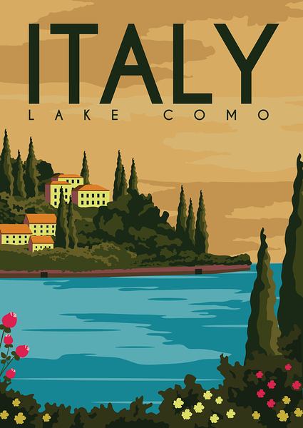 Italy Lake Como by Point Art