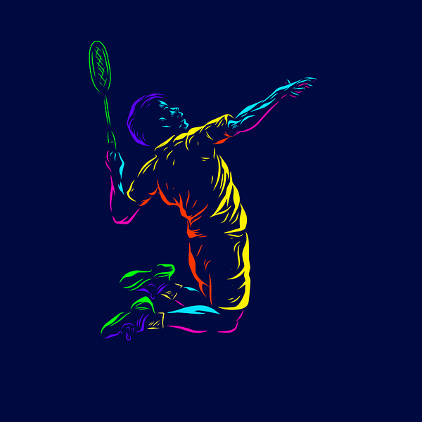 Badminton smash shot Print