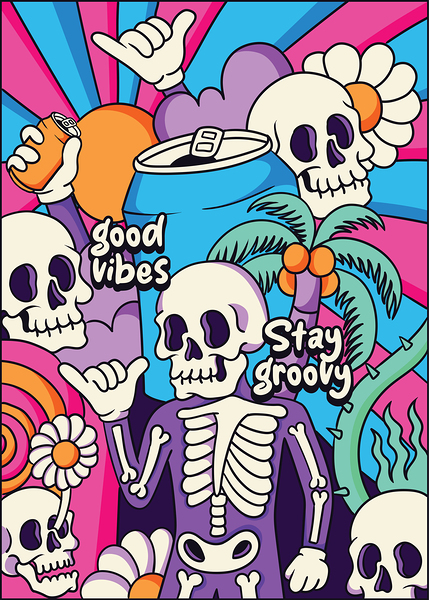 Groovy skeleton Print