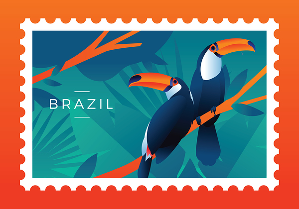 Brazil Postage Stamp by Point Art