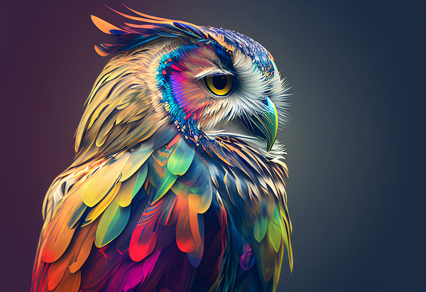 Colorful portrait owl by Point Art