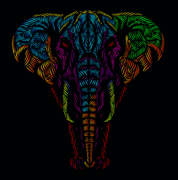 Elephant head design by Point Art