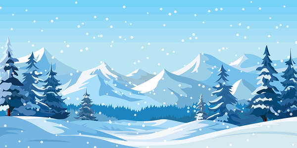 Winter mountain landscape Print