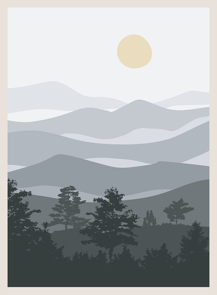 Abstract mountain background Print
