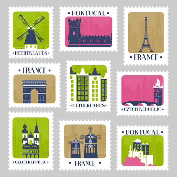  Europe country landmark by Point Art