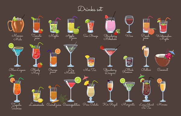 Drinks on a brown background by Point Art