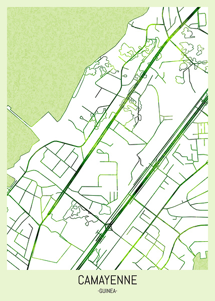 Camayenne Guinea City Map by Point Art