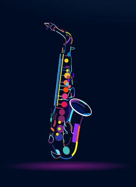  Abstract saxophone by Point Art