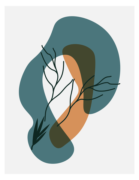 Colorful botanical shapes d by Point Art