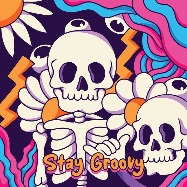 Groovy skeleton Print