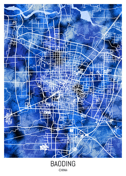Baoding China City Map Print