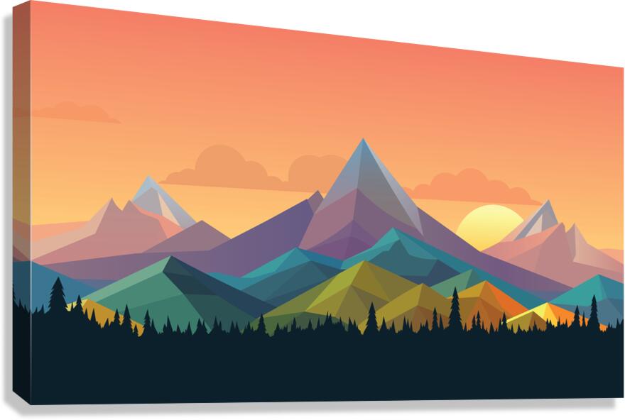  Mountain Forest landscape Canvas Print