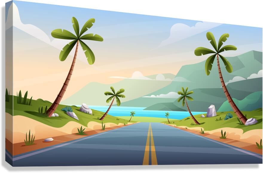  Beach road landscape Canvas Print