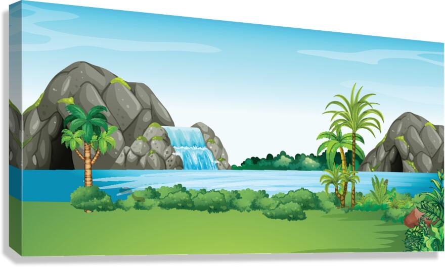 Waterfall landscape Canvas Print