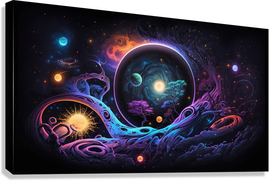  Space Psychedelic background Canvas Print