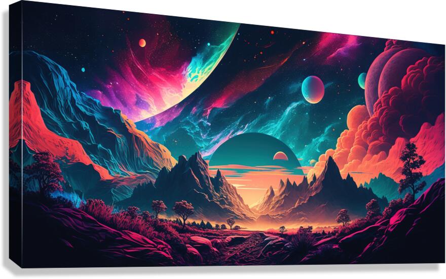 Alien planet landscape background Canvas Print