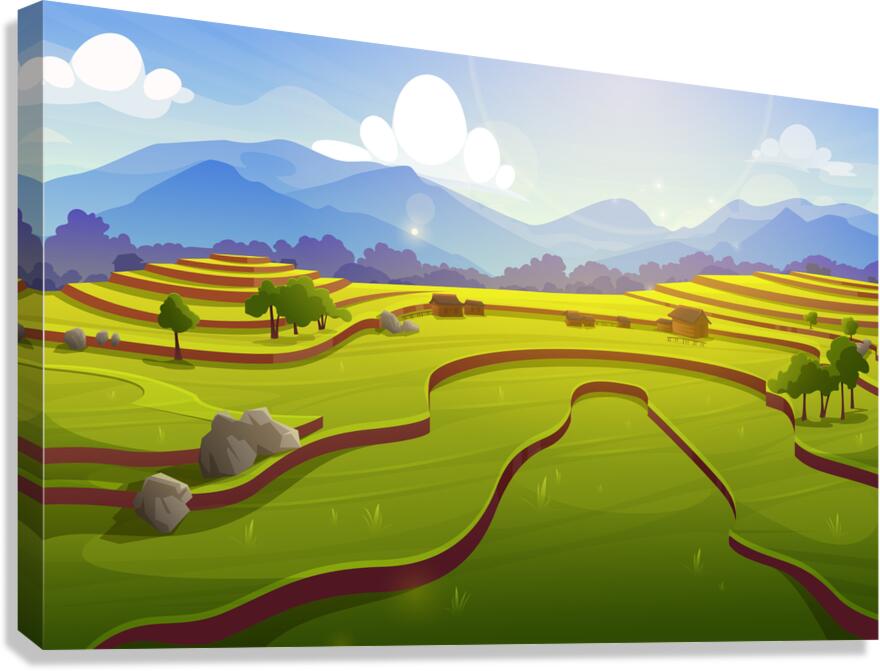 Rice field Canvas Print