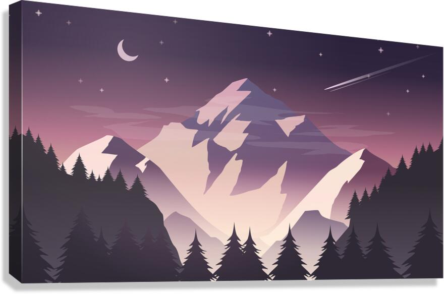 Mountain with snow Canvas Print