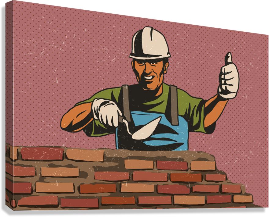 Masonry Worker    Canvas Print