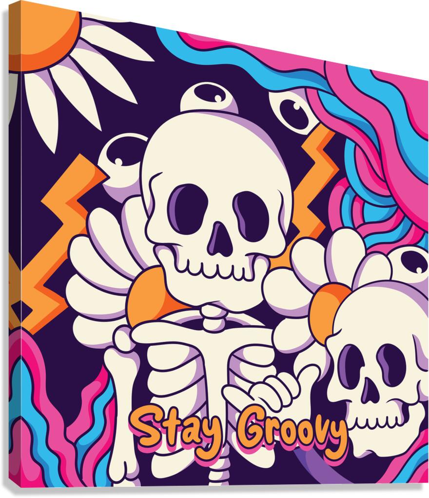 Groovy skeleton Canvas Print