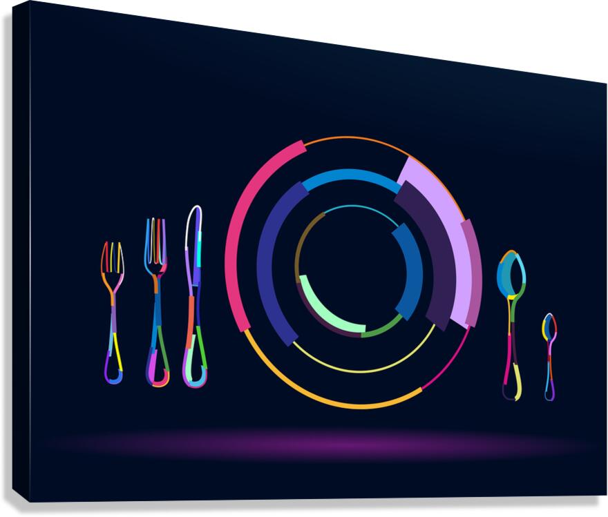  Empty plate spoon fork Canvas Print