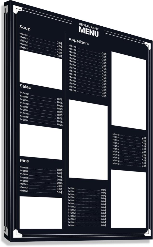 Restaurant Menu. b Canvas Print