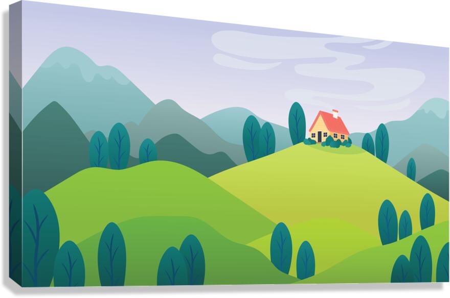  House Landscape Canvas Print