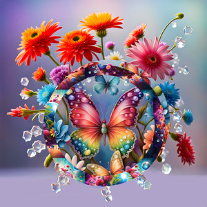 Butterfly and Flowers