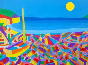 Sailing Boat by the Sea-Acrylic painting