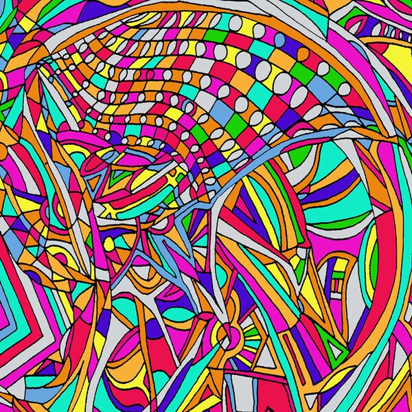 Abstract Flowers Print