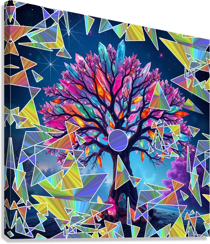 Crystal Abstract Tree Canvas Print