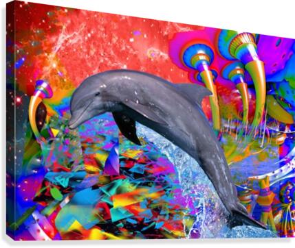 Dolphin Color Splash  Canvas Print