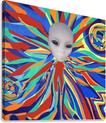 Alien Grey Planet Canvas Print