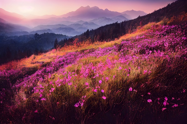 Landscape Purple Print