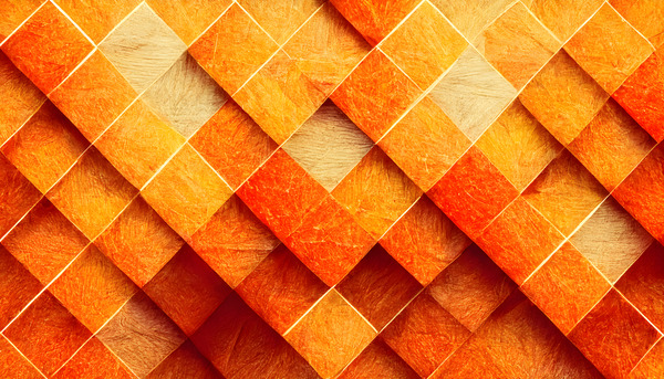 Orange Gradient Geometric Print