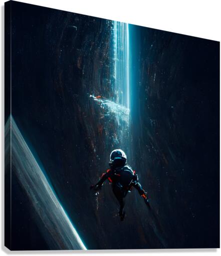 Tron astronaut falling Canvas Print