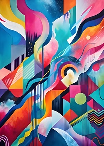 Vibrant Abstract Harmony by Rehan