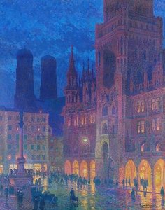München. Marienplatz [1907] by Charles Johann Palmié [1863–1911]