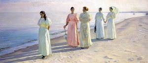 A stroll on the beach [1896] by Michael Ancher [1849–1927]
