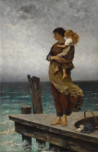 Waiting by August Hagborg [1852–1921]