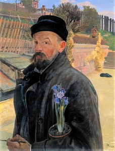 Self–Portrait with a Hyacinth [1902] by Jacek Malczewski [1854–1929]